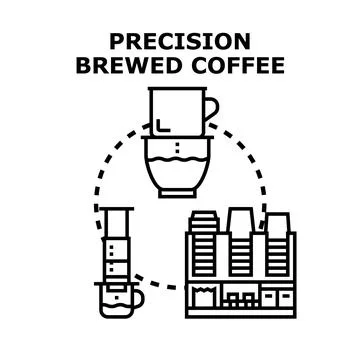 Precision brewed coffee producing perfect hot drinks Stock Illustration