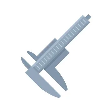 Precision caliper icon flat vector. Calliper vernier Stock Illustration