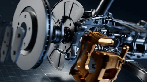 Precision Car Brake System Components Displayed Stock Footage 327912291