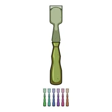 Precision chisel carving cartoon vector graphic Illustration