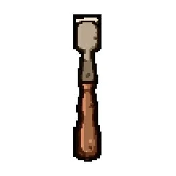 Precision chisel carving pixel art vector illustration Illustration