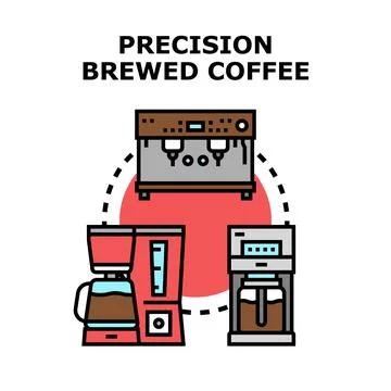 Precision coffee brewing machine equipment concept Stock Illustration