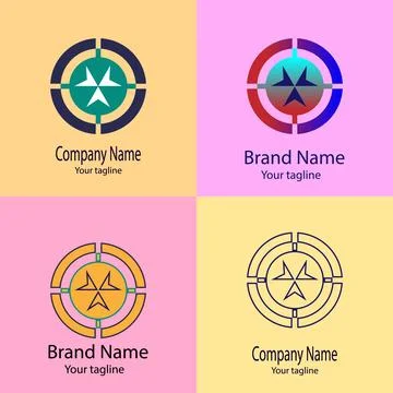 Precision Compass Star Logo Stock Illustration