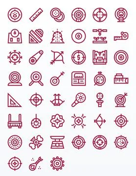 Precision Comprehensive Vector Bundle with 45 Detail Enhanced Bold Line 64x.. Stock Illustration