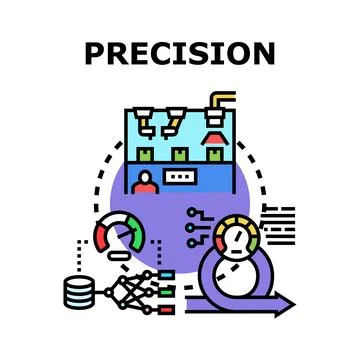 Precision concept illustrating accurate data analysis and quality control Stock Illustration