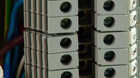 Precision Connections Weave Through an Electrical Control Box Stock Footage 340482185