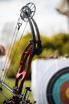 Precision Craft: A Close-Up of a Bow and Arrows Stock Photos