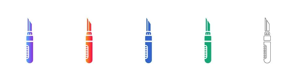 Precision Cutter Tool Icons Stockillustratie