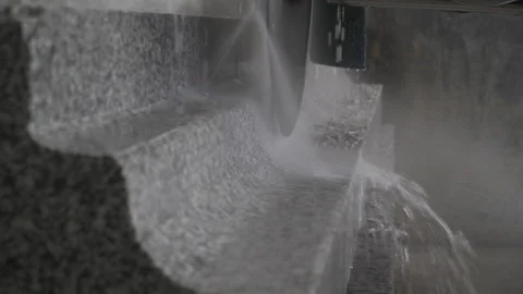 Precision cutting by a CNC machine Stock Footage 237340254