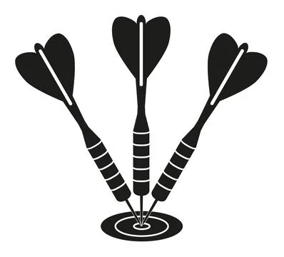 Precision Darts, Three Arrows on Target 库存插图