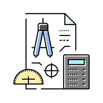 Precision drafting architectural drafter color icon vector illustration Stock Illustration
