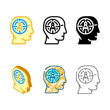 Precision drafting architectural drafter color icon vector pack Stock Illustration