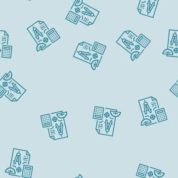 Precision drafting architectural drafter line seamless pattern Illustrazione stock