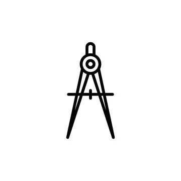 Precision Drafting Compass Icon for Engineering Tools Stock Illustration