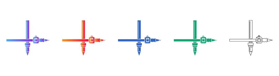 Precision Drafting Tool Vector Icon Set Stock Illustration