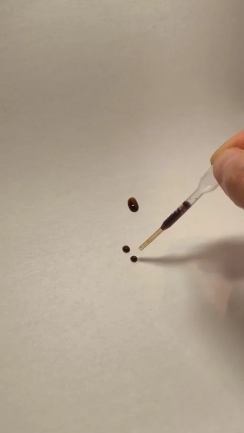 Precision Dropper Dispensing Dark Liquid Drops Stock Footage 314280962