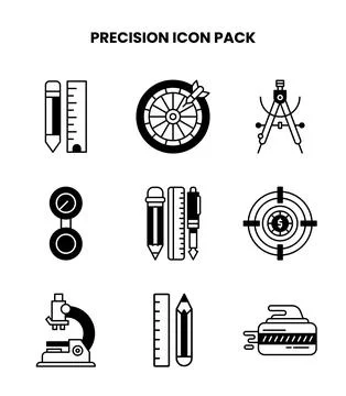 Precision DuoTone Set Icons Pack Stock Illustration