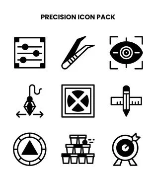 Precision DuoTone Set Icons Pack Stock Illustration