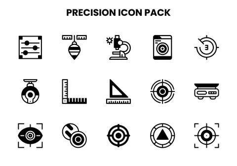 Precision DuoTone Vector Icons Pack Stock Illustration