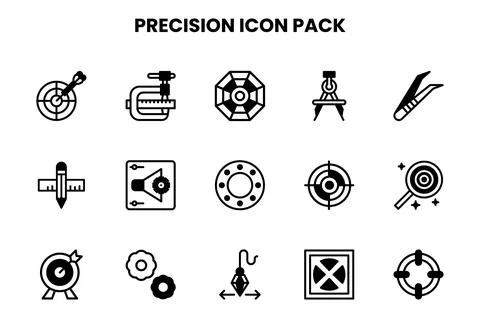 Precision DuoTone Vector Icons Pack Stock Illustration