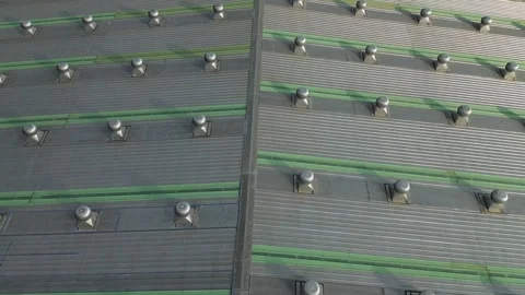 Precision-engineered industrial building envelope displaying advanced air m.. Stock-Footage 335193285