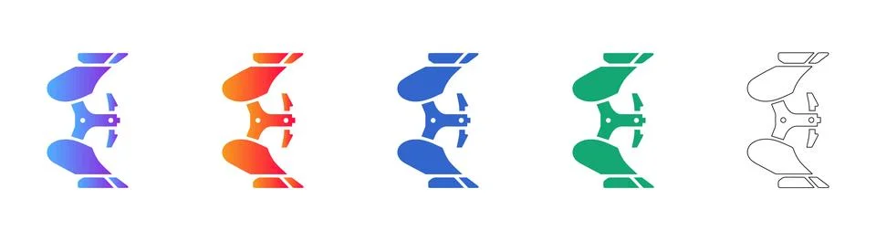 Precision Engineering Component Icons Stock Illustration