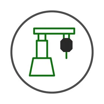 Precision engineering icon depicting automated manufacturing and industry d.. Stock Illustration
