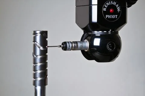 Precision Engineering Tool Inspecting Cylindrical Component Stock Photos
