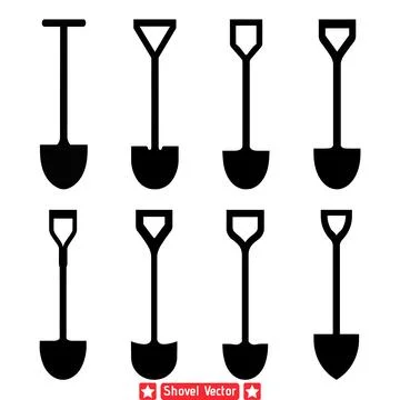 Precision Engineering at Your Fingertips  Shovel Vector Silhouette for Digi.. Stock Illustration