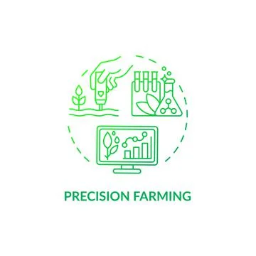Precision farming green gradient concept icon Stock Illustration