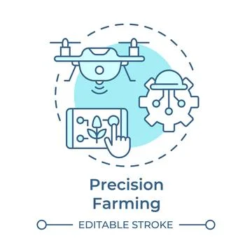 Precision farming soft blue concept icon Stock Illustration