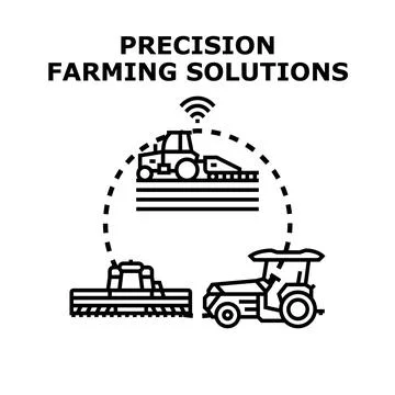 Precision farming solutions connecting smart agriculture technology Stock Illustration