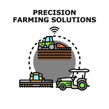 Precision farming solutions connecting smart agriculture technology Stock Illustration