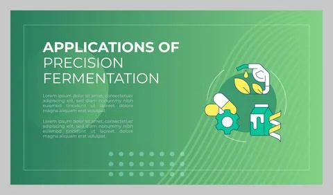 Precision fermentation applications presentation slide template Stock Illustration
