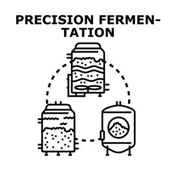Precision fermentation biotechnological process in industrial bioreactors Stock Illustration