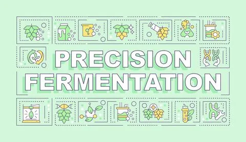 Precision fermentation green word concept Stock Illustration