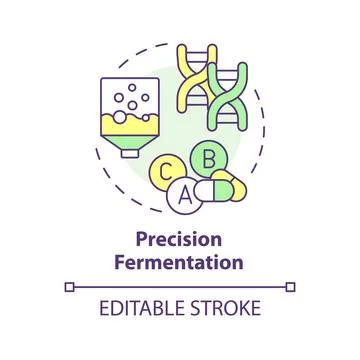 Precision fermentation multi color concept icon Stock Illustration