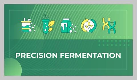 Precision fermentation presentation slide template Illustrazione stock