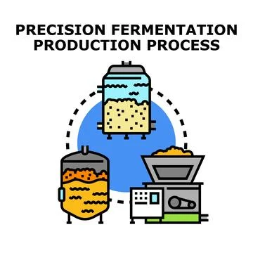 Precision fermentation production process vector icon concept Stock Illustration