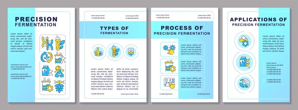 Precision fermentation technology brochure template Stock Illustration