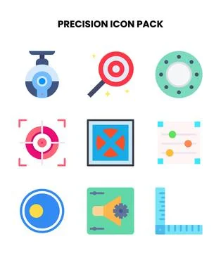 Precision Flat UI Icons Pack Stock Illustration