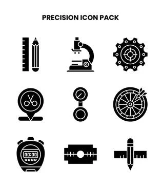 Precision Glyph Bundle Icons Pack Stock Illustration