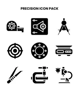 Precision Glyph Design Icons Pack Stock Illustration