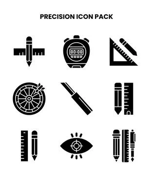 Precision Glyph Set Icons Pack Stock Illustration