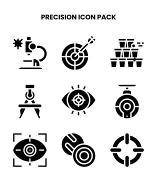 Precision Glyph Set Icons Pack Stock Illustration
