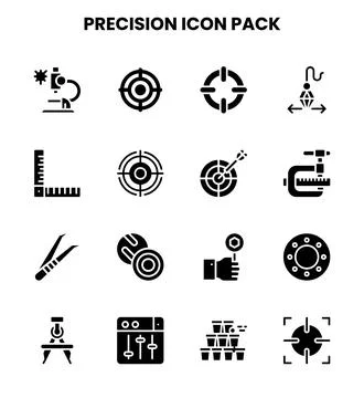 Precision Glyph Set Icons Pack Stock Illustration