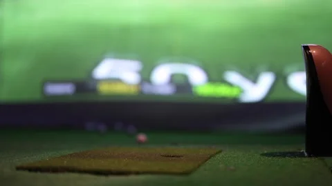 Precision Golf Swing Simulation Stock Footage 291626372