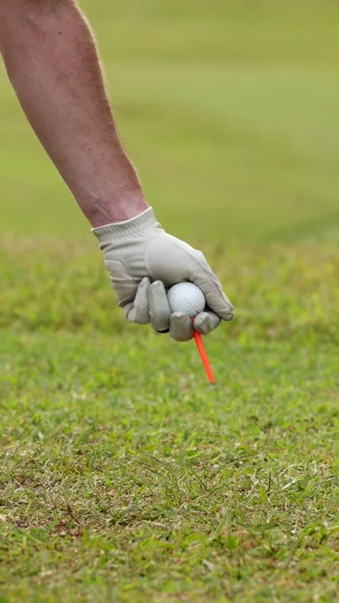 Precision Golf Tee Setup Sequence Vídeos de archivo 305020522