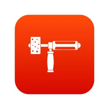 Precision grinding machine icon digital red Stock Illustration