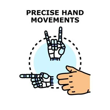 Precision hand movements in bionic robotic future technology Stock Illustration